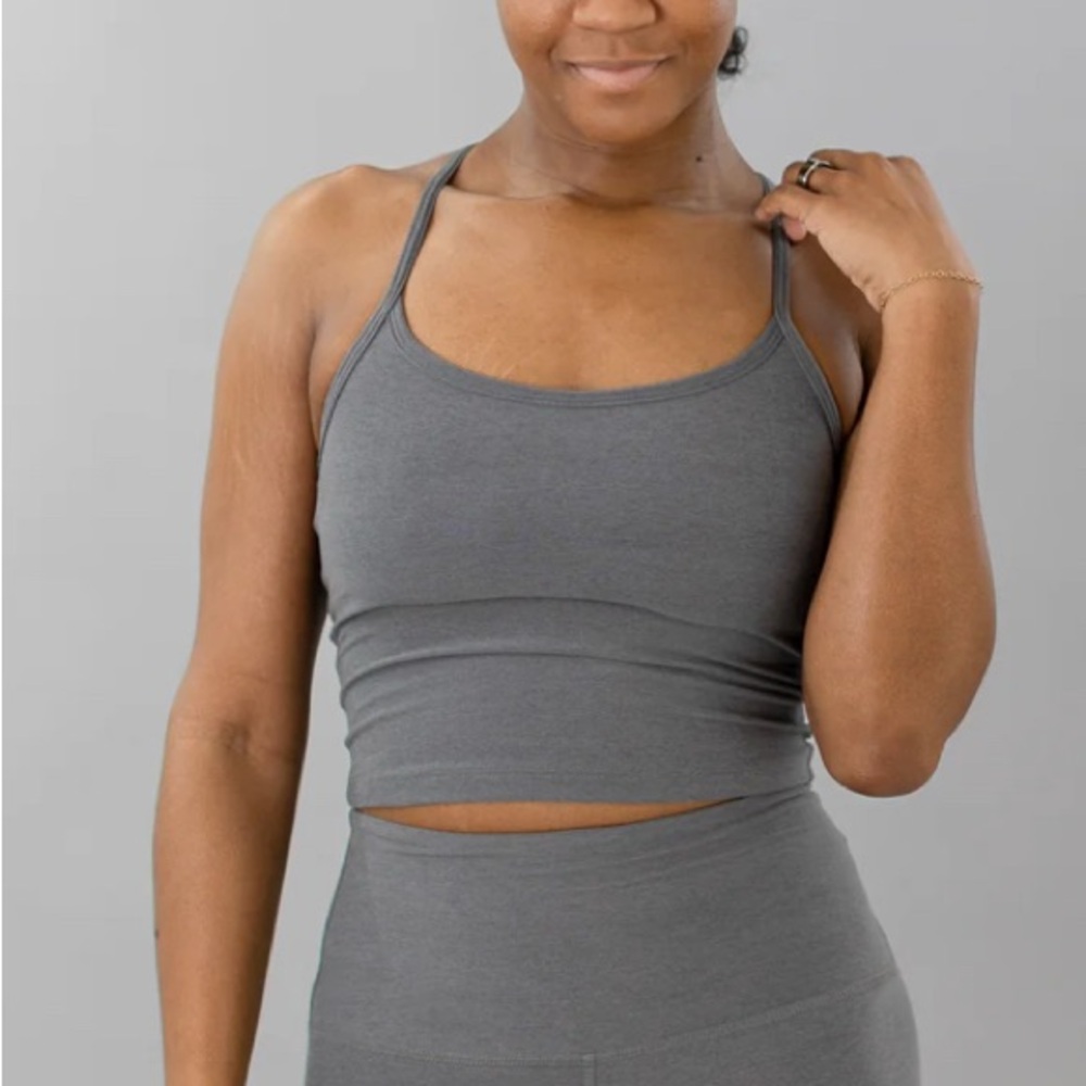 Beyond Yoga Gray Cropped Tank Top